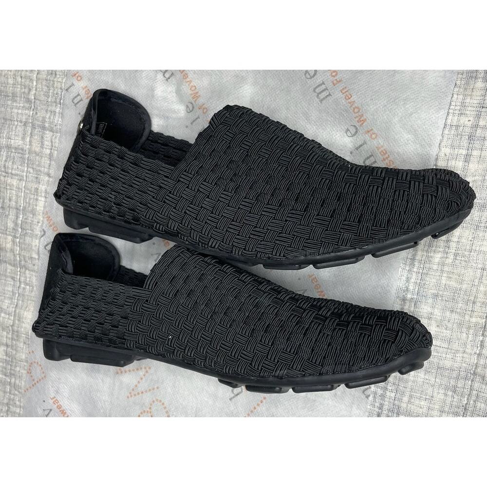 Bernie Mev Women's Sz 8/39 Black Woven Stretch Flats Comfort Slip On Loafer NWOB - Picture 4 of 5